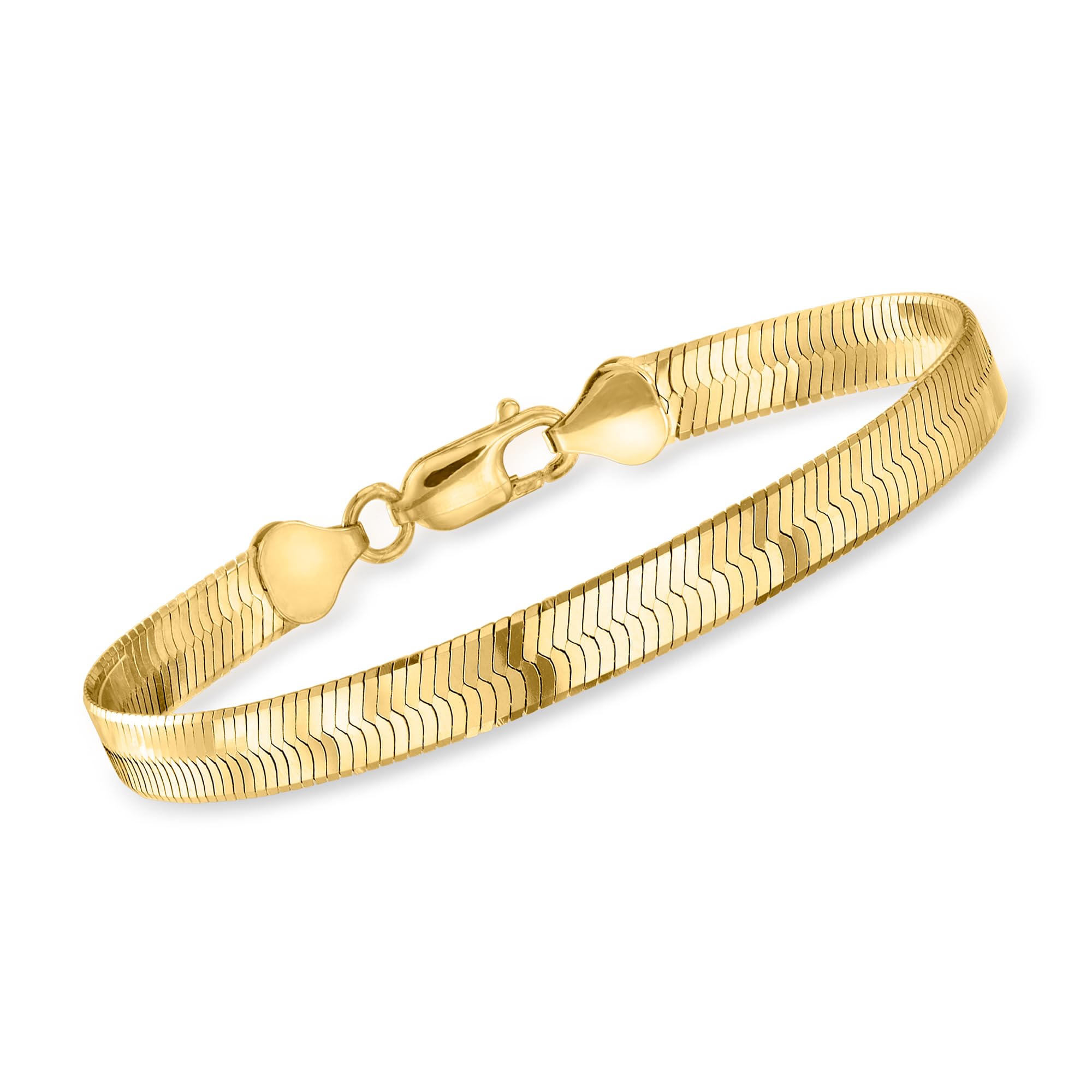 CW Italian 6mm Gold Over Silver Herringbone Bracelet