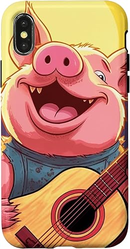 Miniatura 7 de iPhone 12 mini funny pink baby pig with a guitar Case