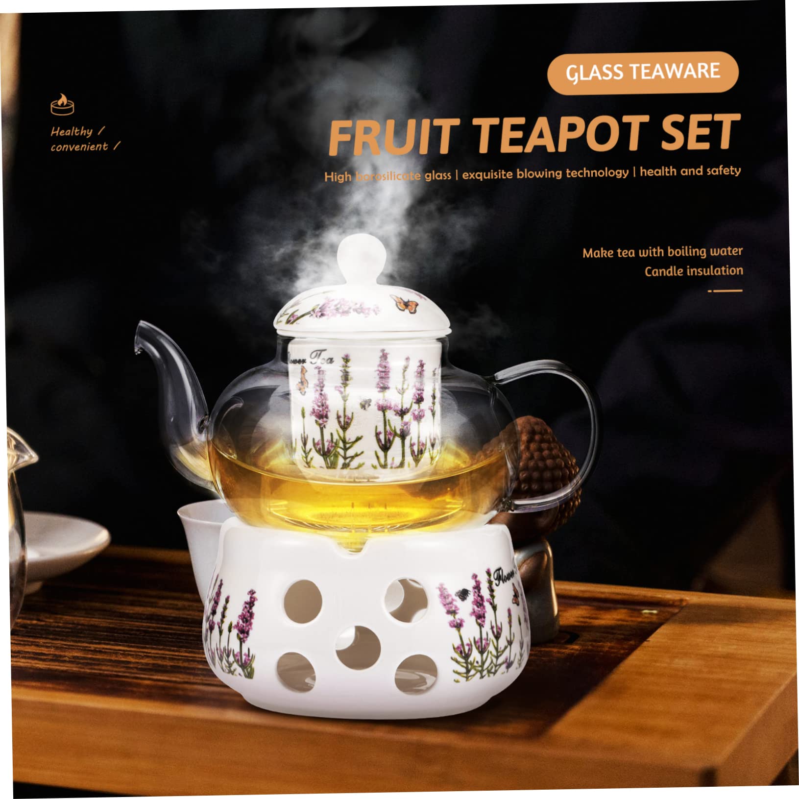 SHOWERORO Teiera Infusore Ceramico Bollitore Per Tè Sfuso Per Infusi E Tisane Set Da Ufficio Con Colino