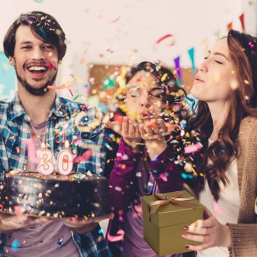 Vista 42 de Paquete de 12 cajas de regalo con tapas, cajas cuadradas anidadas con tapas para el día del padre, graduaciones, bodas, cumpleaños y Navidad, caja