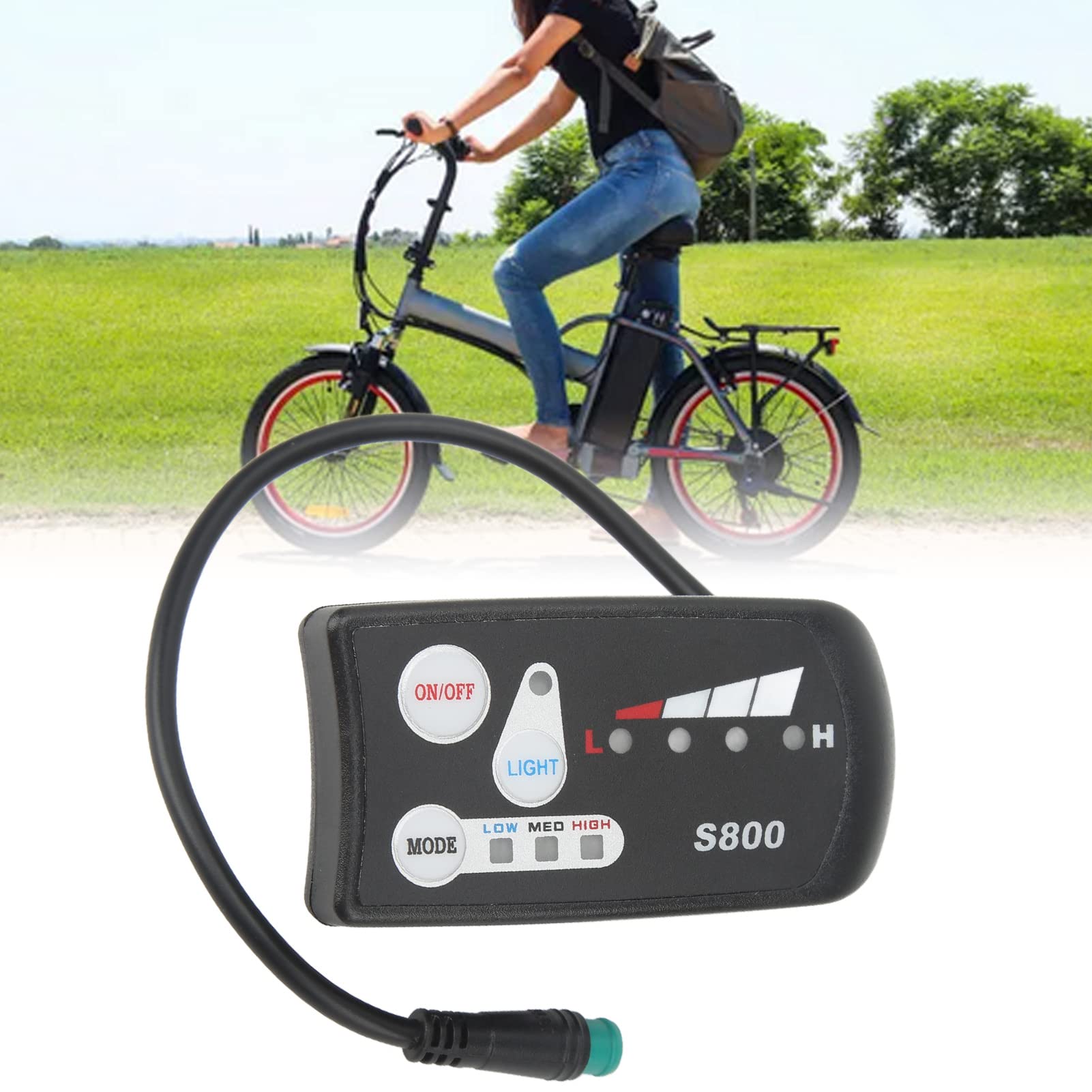 NDNCZDHC Electric Bike Display, Portable Electric Bike LED Display with Waterproof Connector 36V 48V Universal