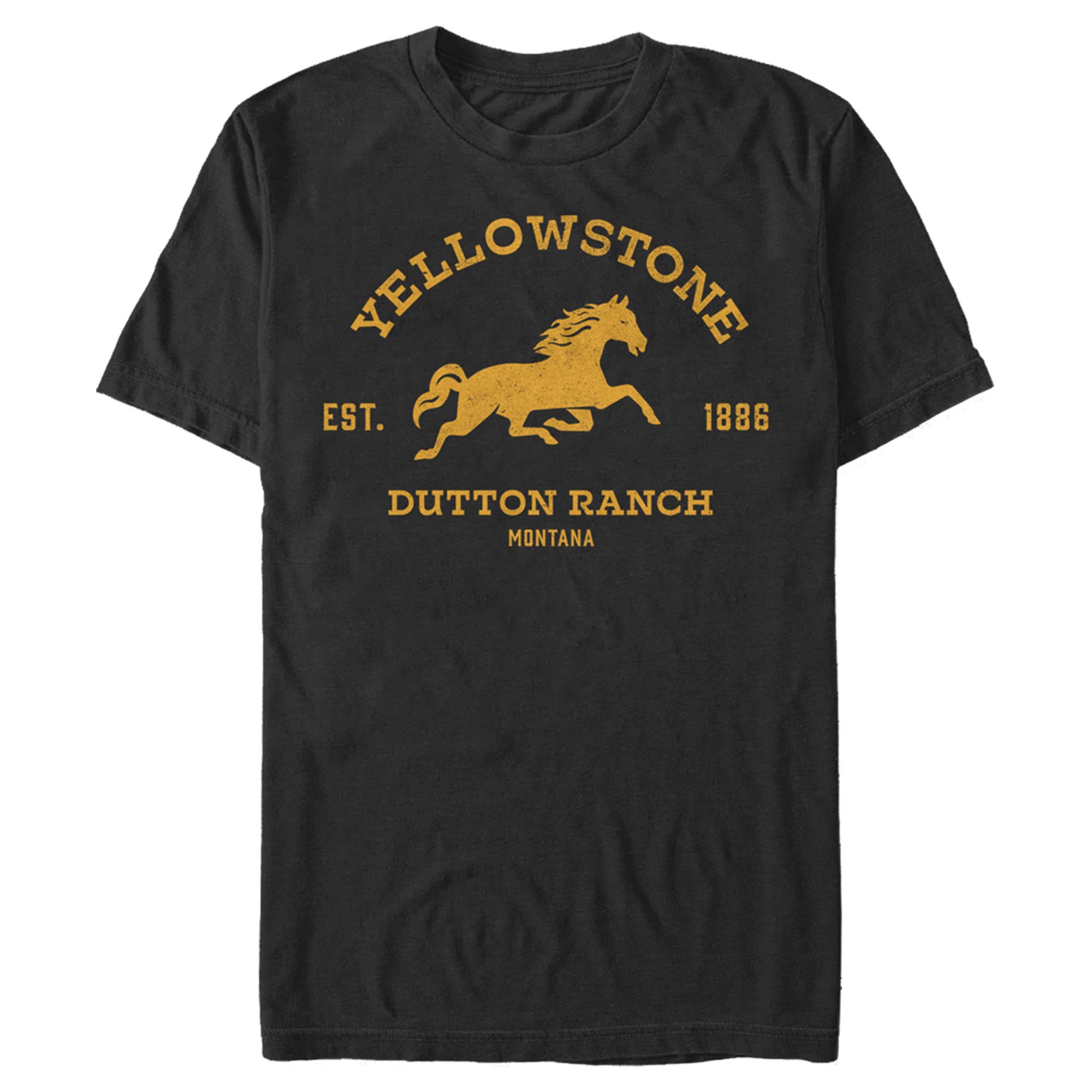 Fifth Sun Big & Tall Y Yellowstone Dutton Ranch Badge Men's Tops Short Sleeve Tee Shirt