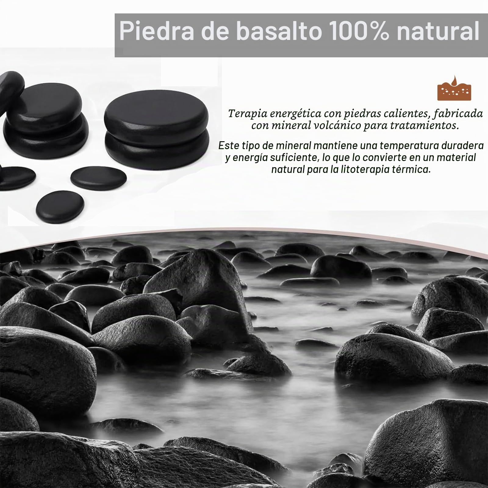 16 PCS Juego Masaje Con Piedras Calientes, Calentador Piedras Calientes Piedras Lava Para Masaje Piedras Masaje Piedras Basalto En Estuche Calefactor Portátil Adecuado Juego Calentador Piedras Masaje