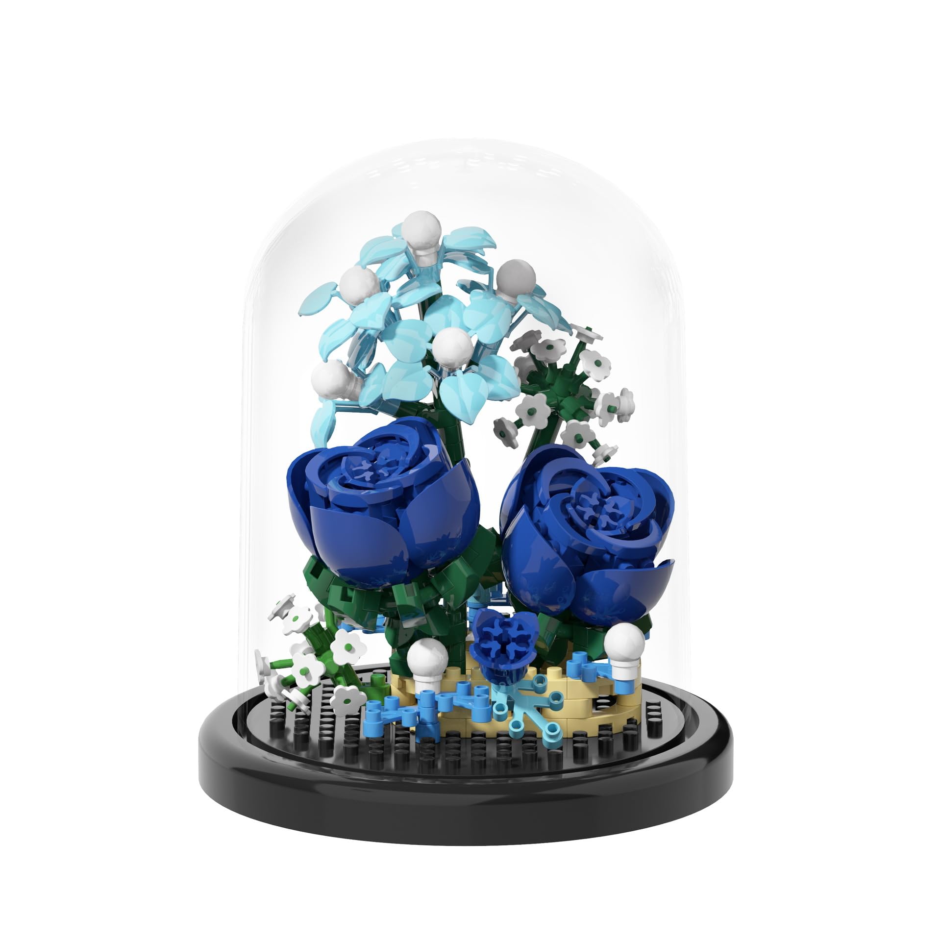 JollcnoiaBlue Dream Home Bouquets Dust Cover Set Building Toy Creative Assembly Bonsai Tree, Ideal for Valentine's Anniversaries Birthday
