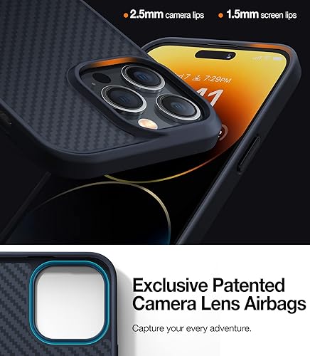 Miniatura 3 de Funda diseñada a prueba de golpes para iPhone 14 Pro Max, protección contra caídas de grado militar, a prueba de golpes, color negro, parte trasera