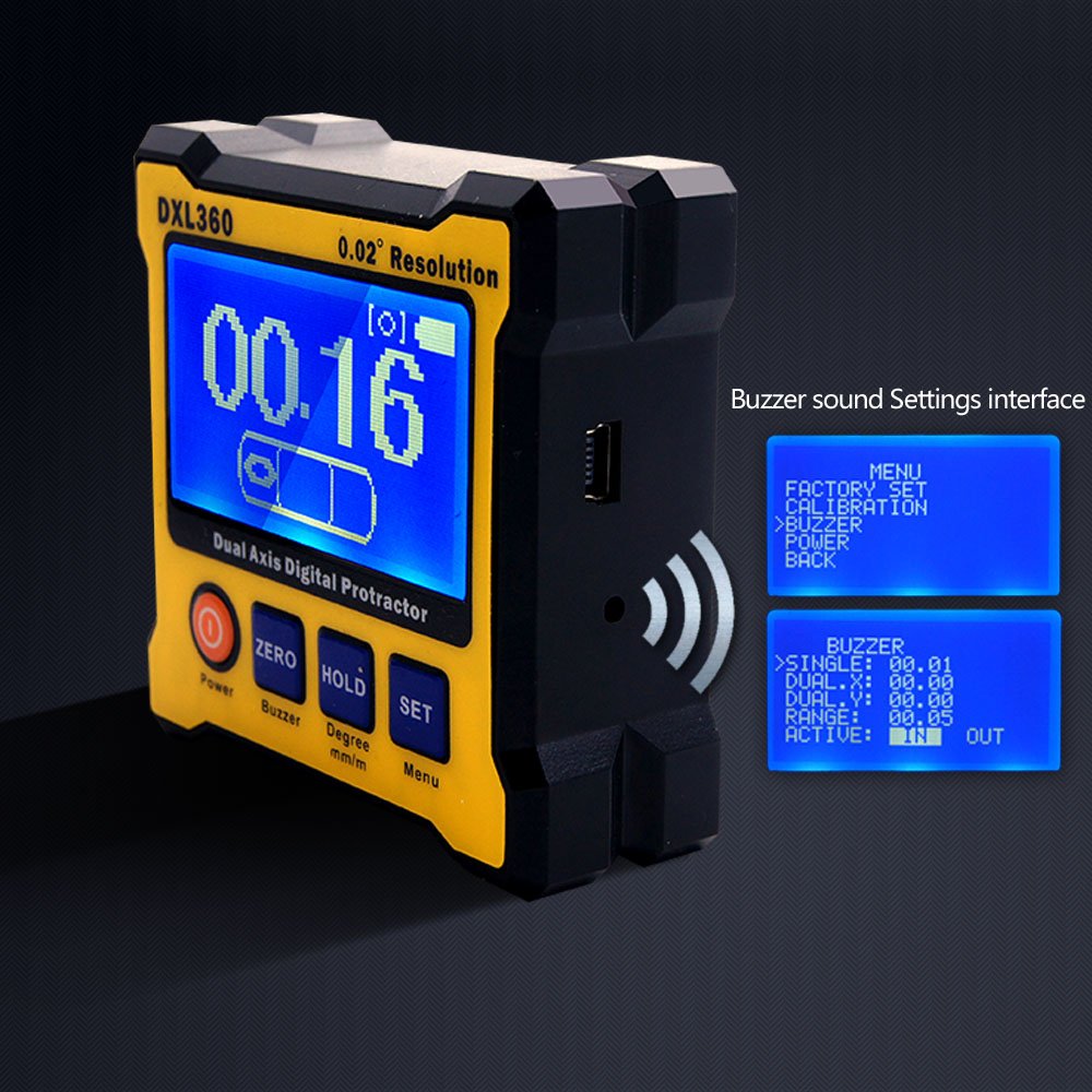 DXL360 Laser Level Instrument Cyfrowy wyświetlacz Kątomierz Precyzyjny dwuosiowy cyfrowy poziom lasera