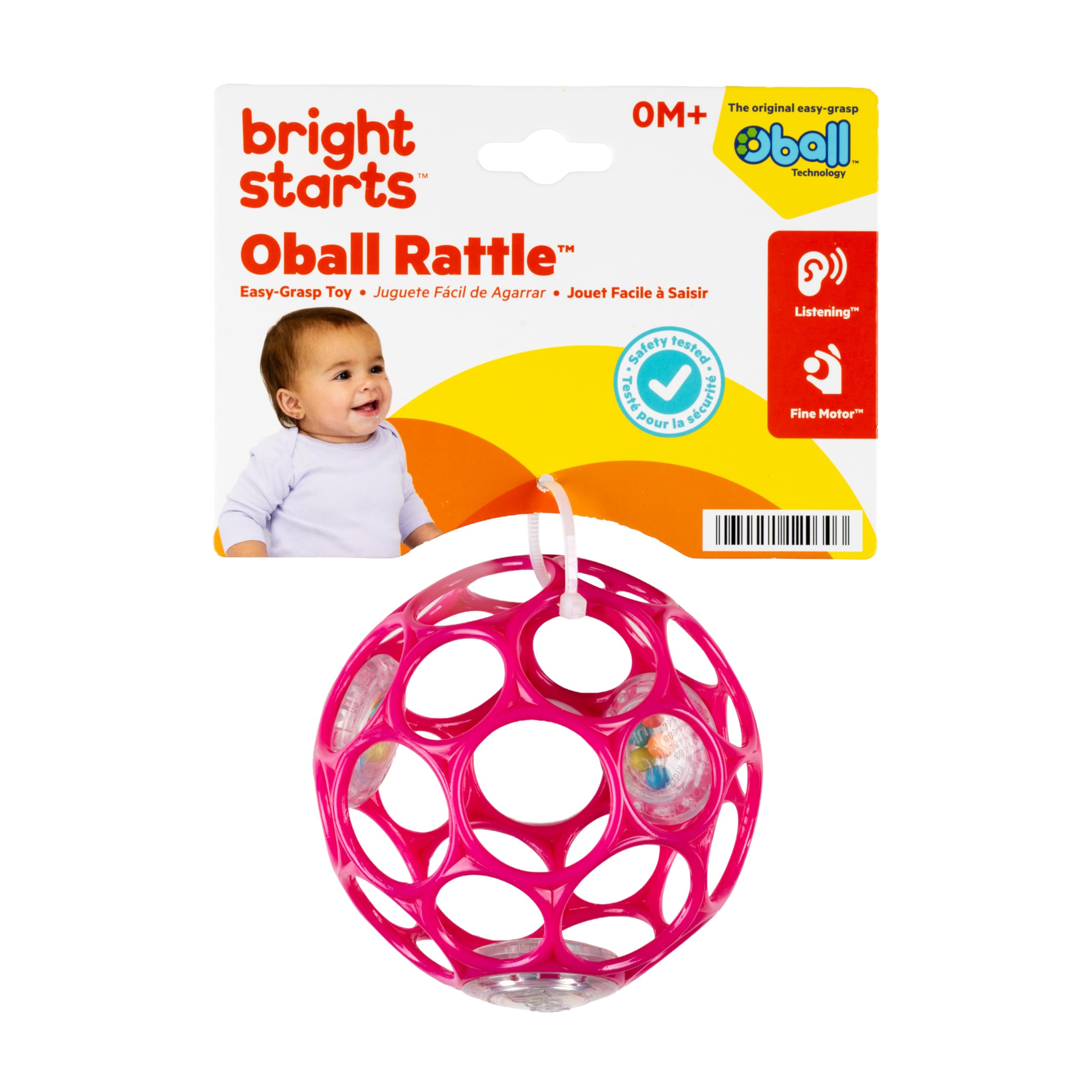 Bright Starts Oball Easy-Grasp Rattle BPA-Free Infant Toy in Teal, Age Newborn and up, 4 Inches