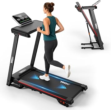 Folding Treadmill with Incline, 3.5HP Quiet Foldable Treadmills for Home 300 lb Capacity, Portable Treadmill Machine with Pulse Sensor and Bluetooth Speaker,7.6 MPH,App,Wide Belt,Space-Saving Design