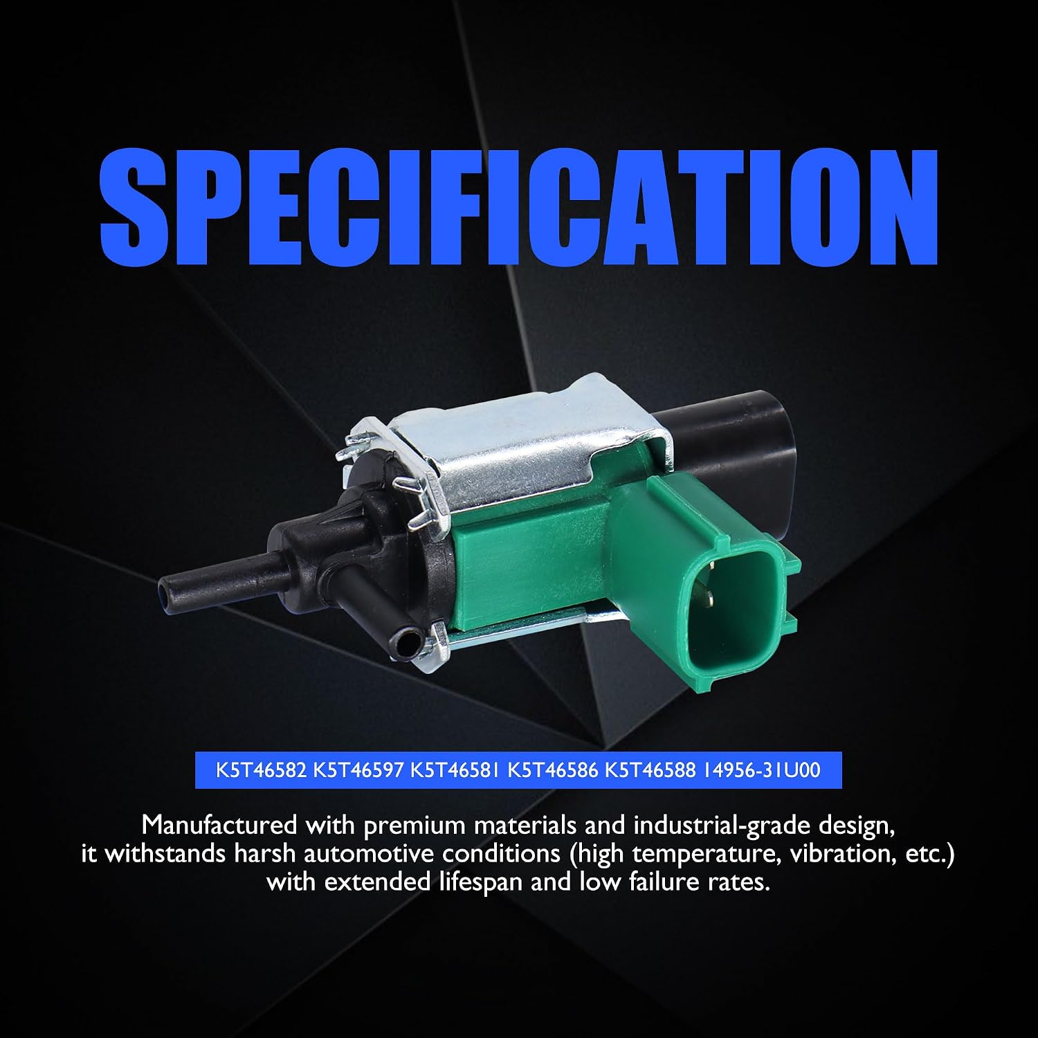 HiSport Vacuum Solenoid Valve - Compatible with Mazda 3 2004-2013 5 2012-2013 6 2009-2013 CX-7 2010-2012 - Replace K5T46588 K5T46597