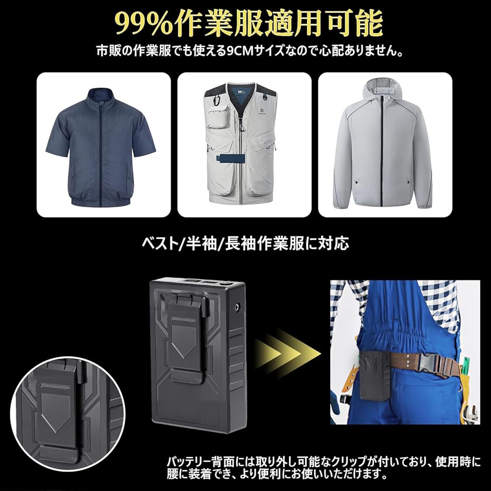Amazon.co.jp: 空調作業服 ファンバッテリーセット 【5段階の風量調節