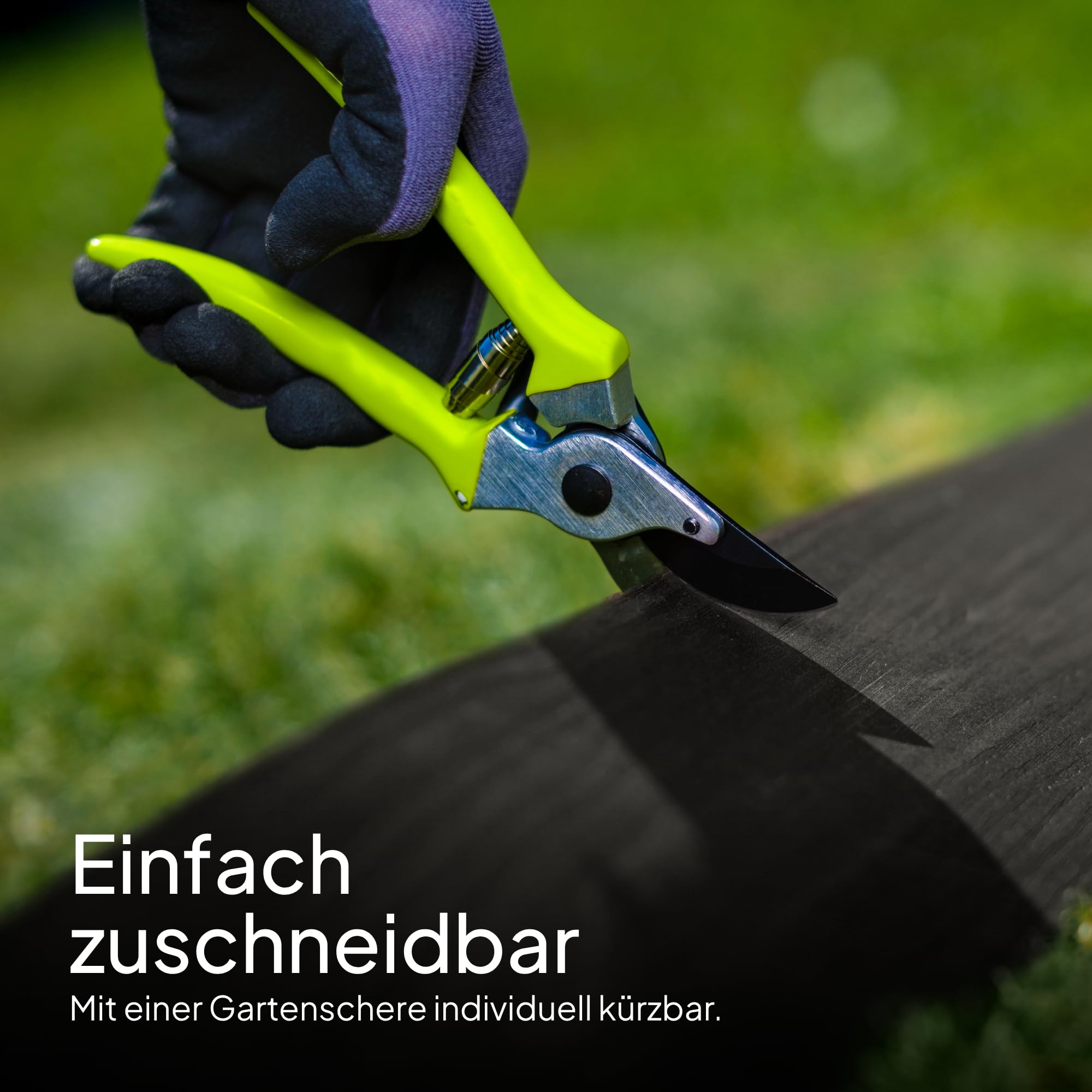 UNIGARDIA Flexible Rasenkante Kunststoff, Höhe 13 cm, Länge 20 m, Schwarz | Leicht zu verarbeiten, mit Holzdekor, 3 mm starke Raseneinfassung, Beeteinfassung aus stabilem Plastik