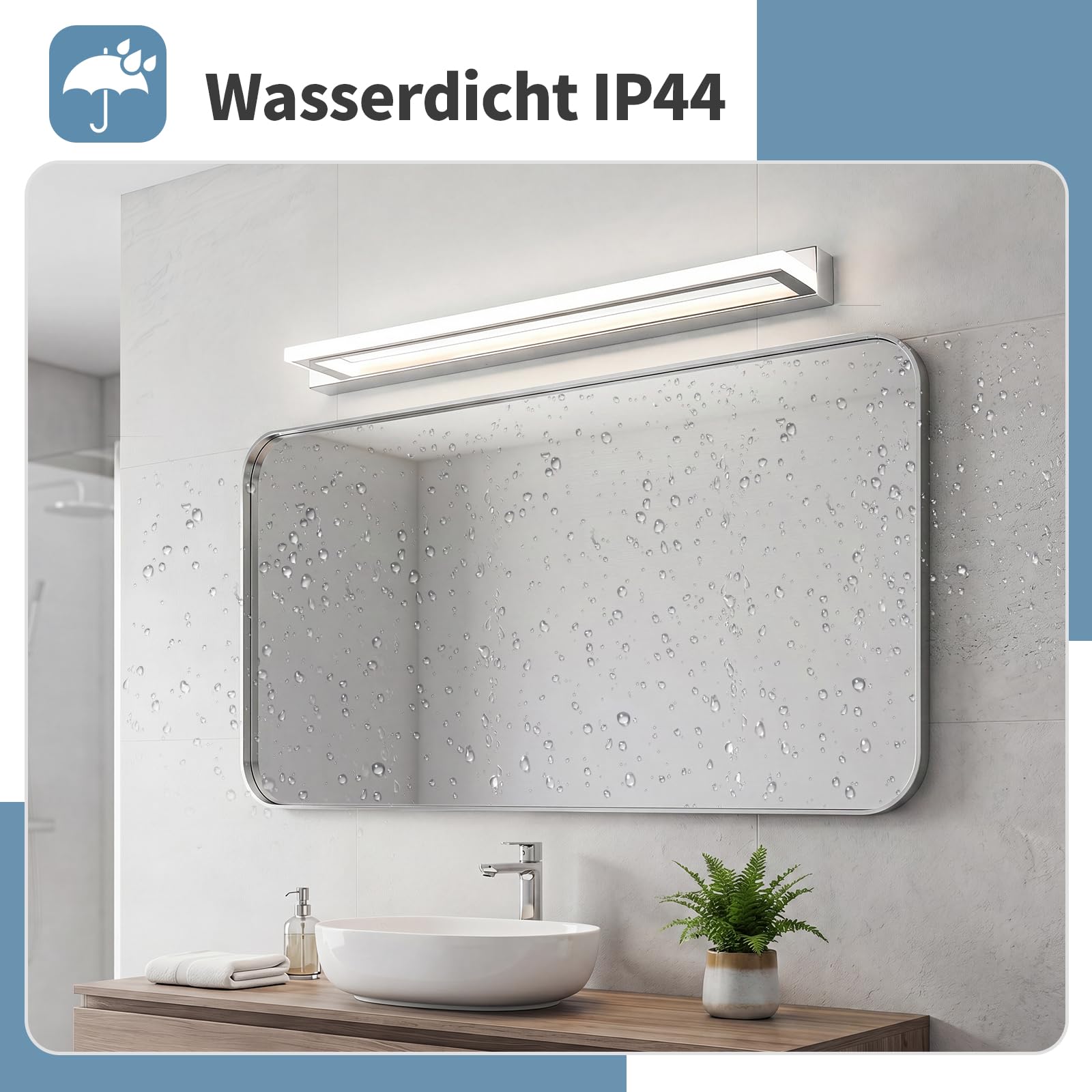 Lampada da Specchio per Bagno 62cm, 13W Applique LED da Specchio Bagno Moderno, Bianca Neutra 4000K Illuminazione da Parete IP44