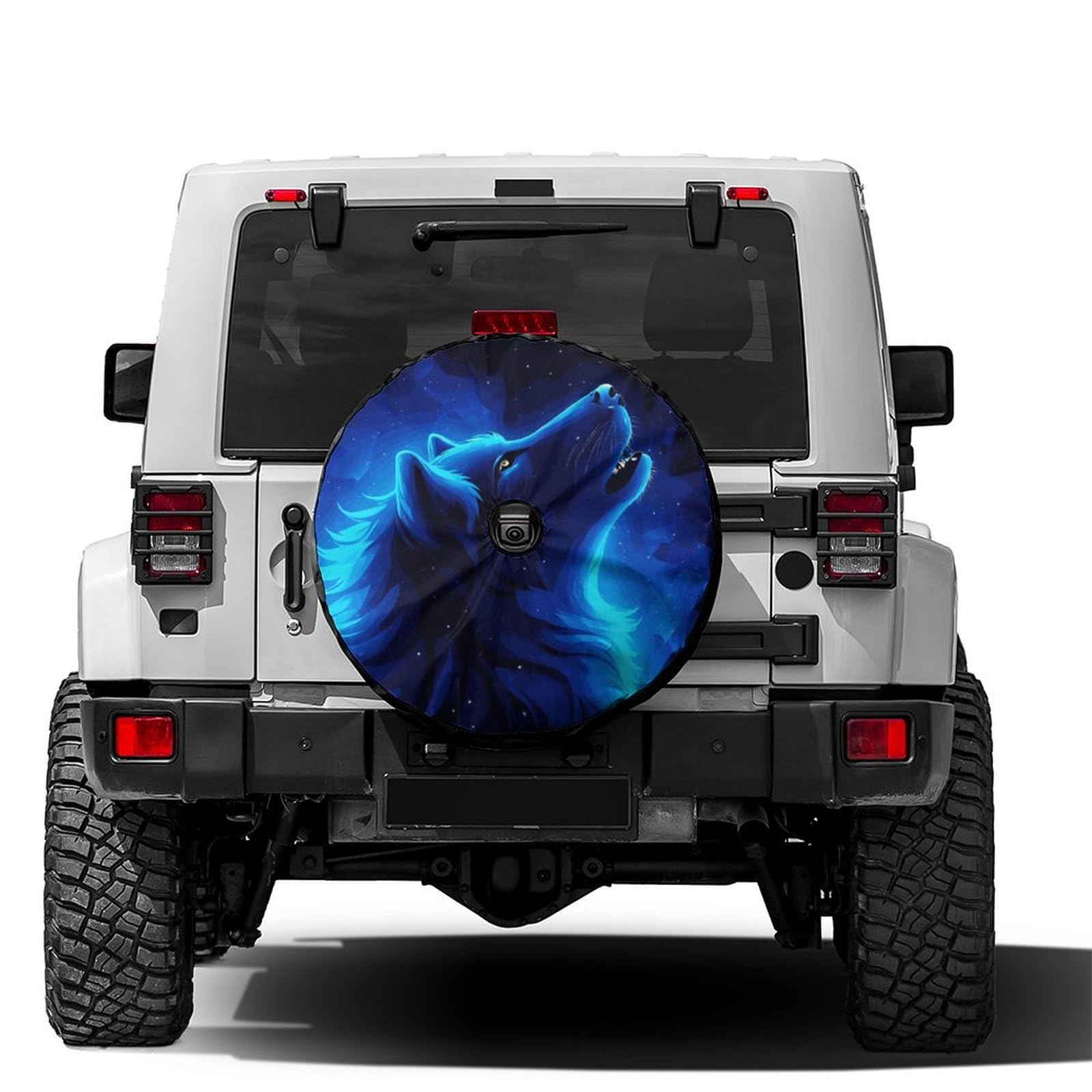 Dujiea Military Tactical Star Spare Tire Cover with Backup Camera Hole, Universal Wheel Tire Cover Tire Protectors for Jeep Trailer RV Van SUV Truck Camper and Many Vehicle 17inch — view 43