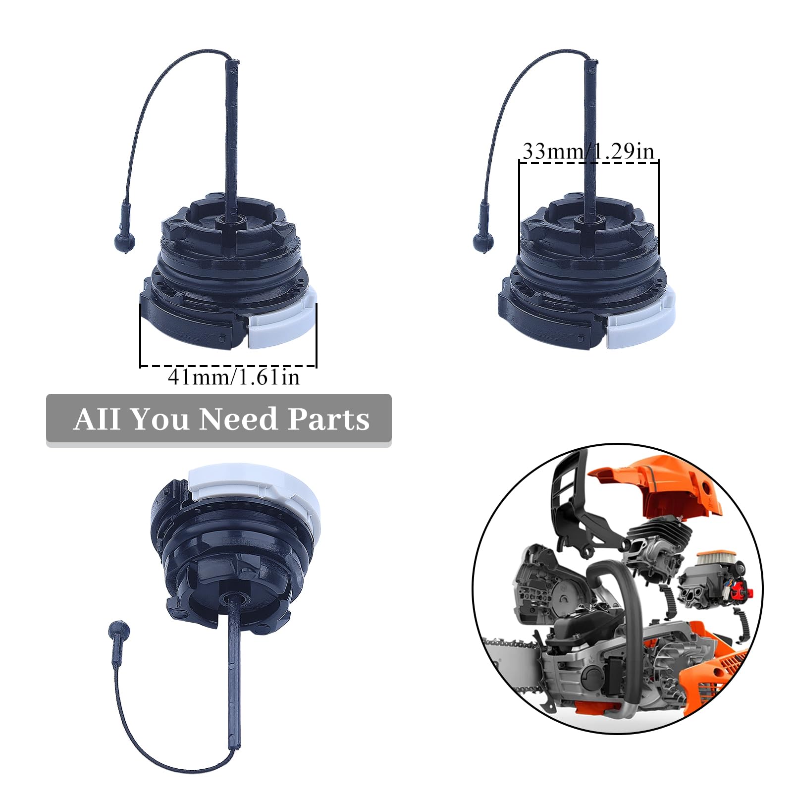 HAISHINE Bouchon Réservoir Essence/Huile Compatible STIHL MS171 MS181 MS200 MS210 MS230 MS250 MS340 MS360 – Remplace 0000 350 0532