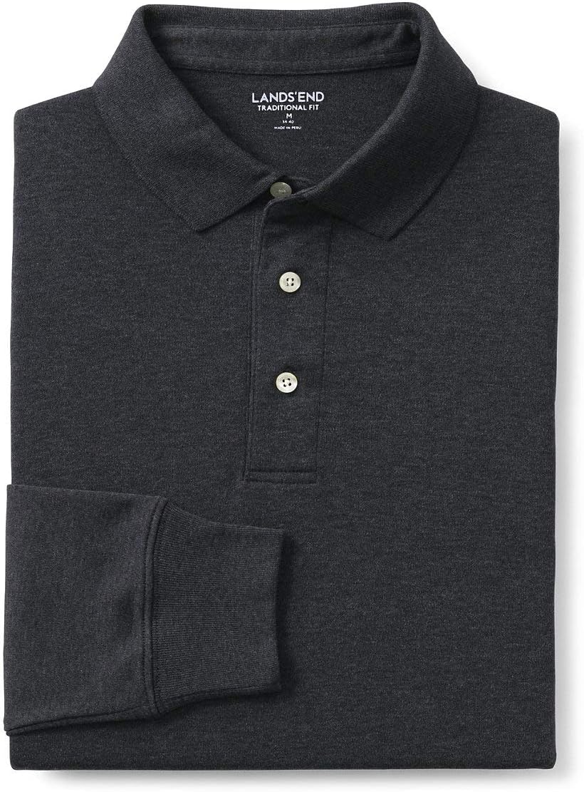 Lands' End Men's Long Sleeve American-Grown Supima Cotton Polo Shirt - Image 6