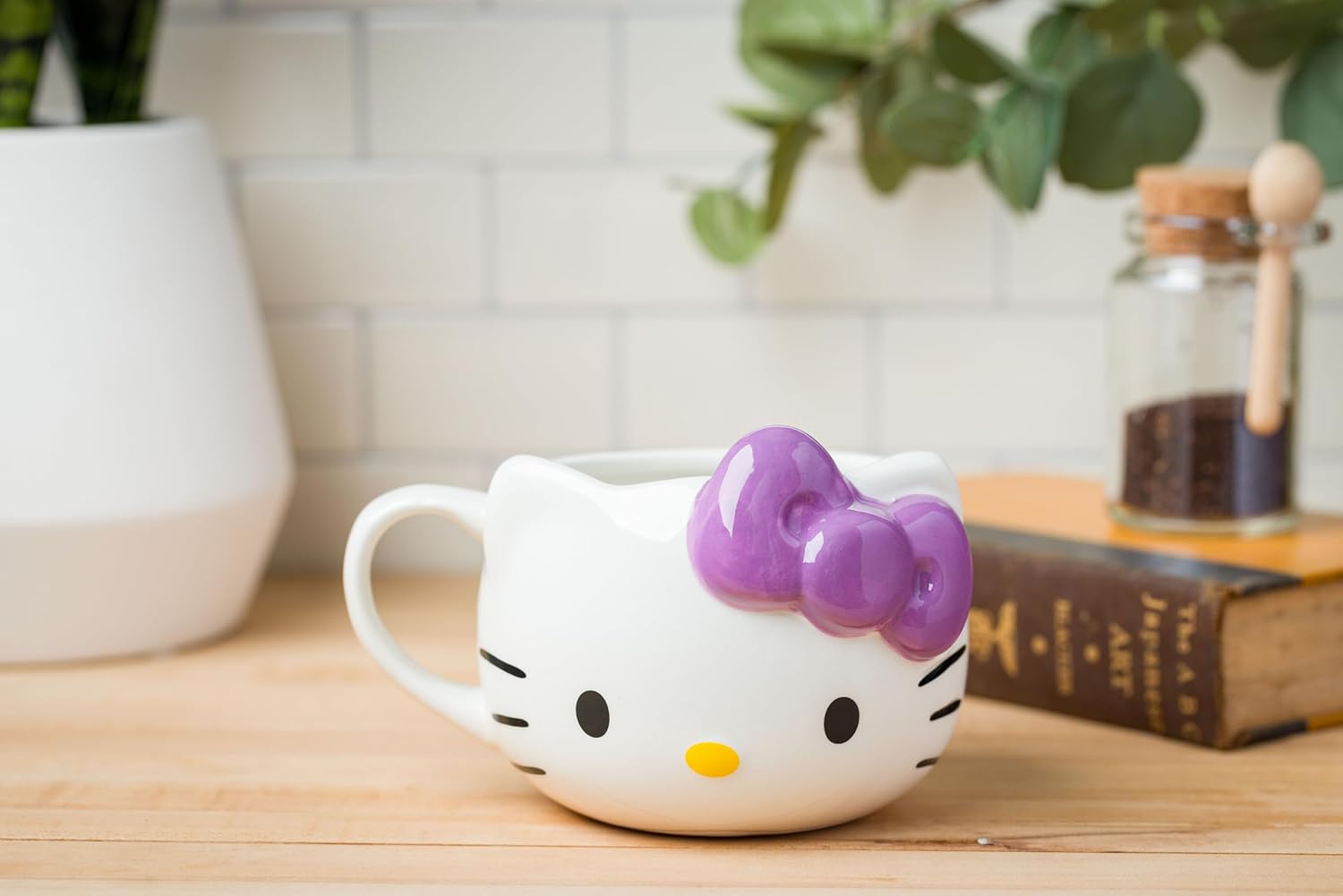 Silver Buffalo Sanrio Hello Kitty Purple Bow Ceramic 3D Sculpted Mug, 20 Ounces - Image 7