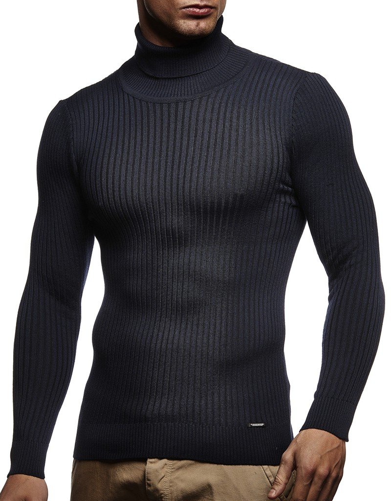 Leif Nelson Rollkragenpullover Herren Strickpullover - Cooler Männer Pullover Rollkragen - Dünner Männer Strick Pullover Winter & Sommer