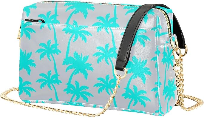 Tropical Coconut Tree Crossbody Purses for Women Leather Small Coss Body Phone Purses Womens Handbags Shoulder Bags for Travel Women Shopping