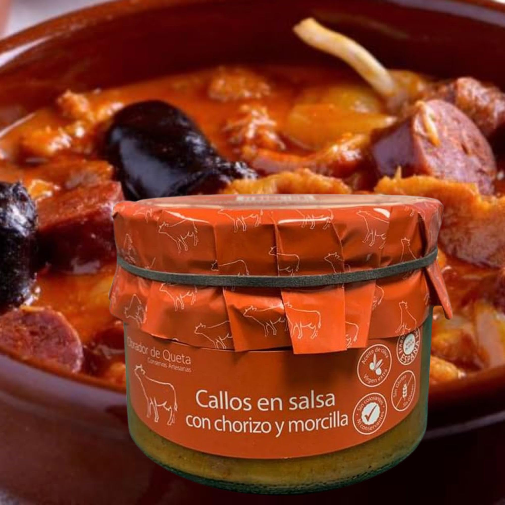 Callos en Salsa con Chorizo y Morcilla 560g – Callos a la Madrileña Caseros Receta Tradicional Conserva Gourmet Española