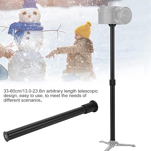 Miniatura 5 de Varilla de extensión de cámara, aleación de aluminio universal de 13.0-23.6 in, monopod de mano ajustable, soporte de montaje (negro)