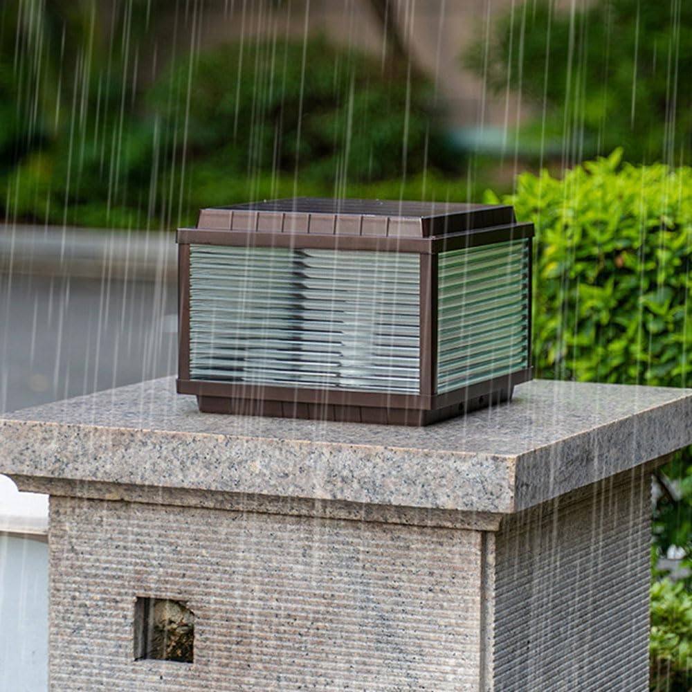 Flat Top Solar Wiring Dual-use Column Lamp Outdoor IP65 Waterproof Column Lamp, Courtyard Garden Park Villa Gate Lawn Fence Decoration Lighting Lamp