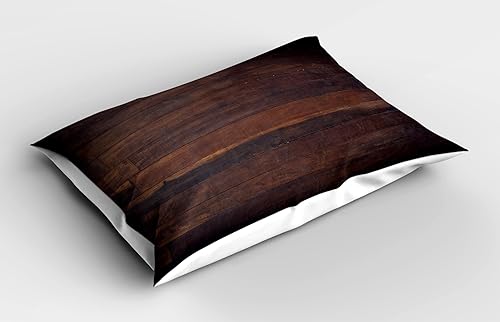 Miniatura 2 de Ambesonne Funda de almohada de chocolate, madera envejecida envejecida de roble oscuro, tablones de madera de madera de roble con imagen de piso de