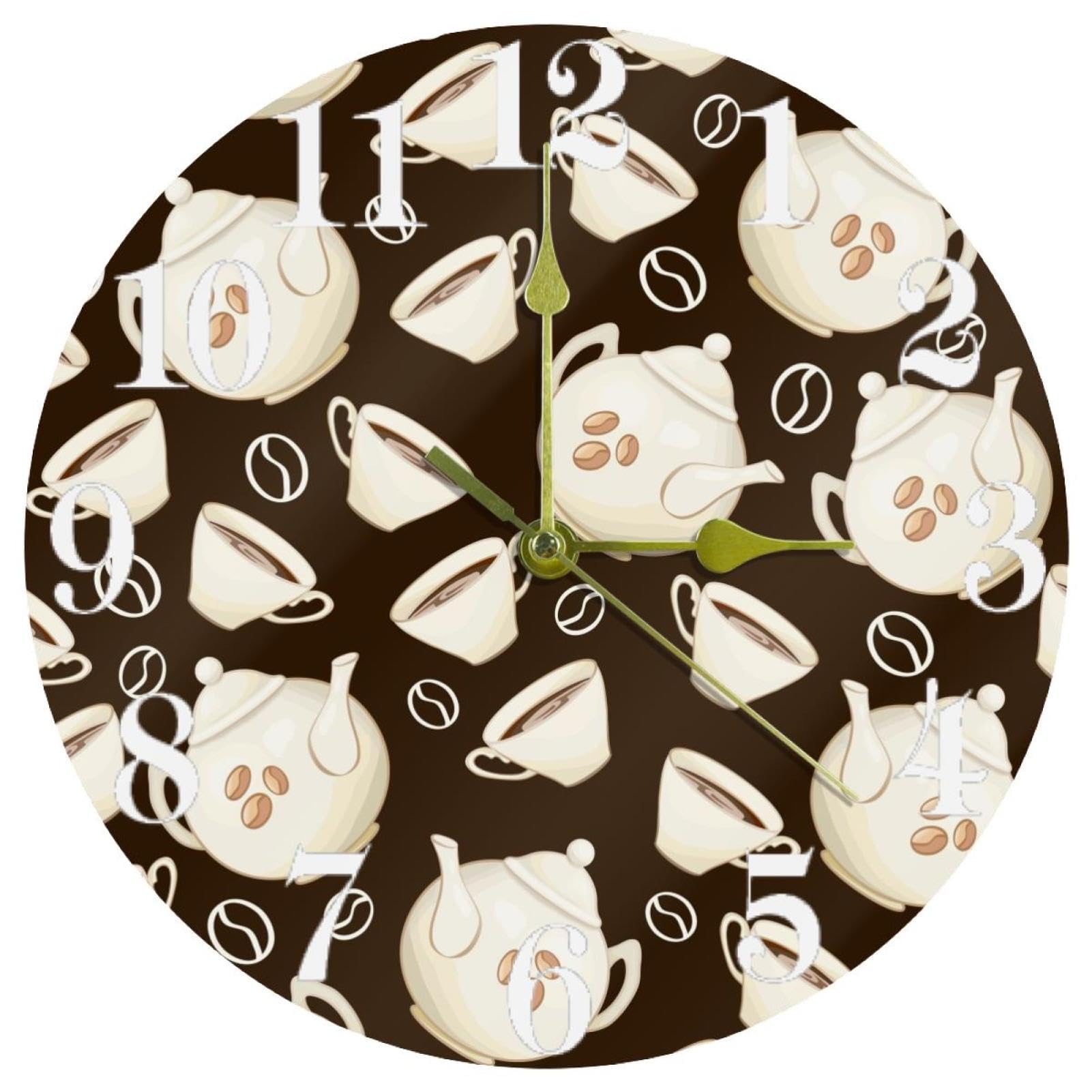 Horloge murale en porcelaine théière et tasse de haute qualité