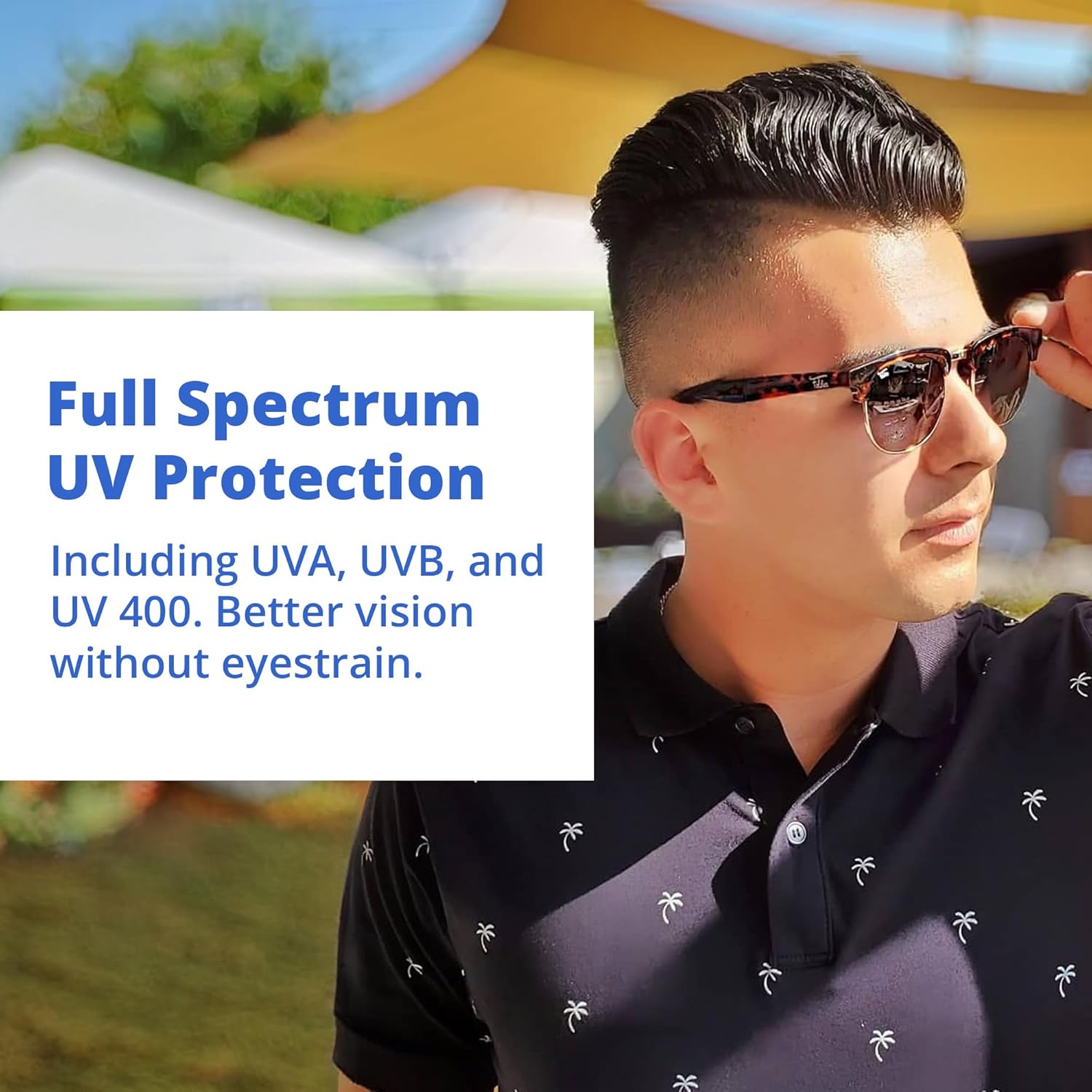 Foldies Browline Folding Sunglasses Polarized, UV400, UVA, UVB Protection for Men Women, Folding Sunglasses Leather Case