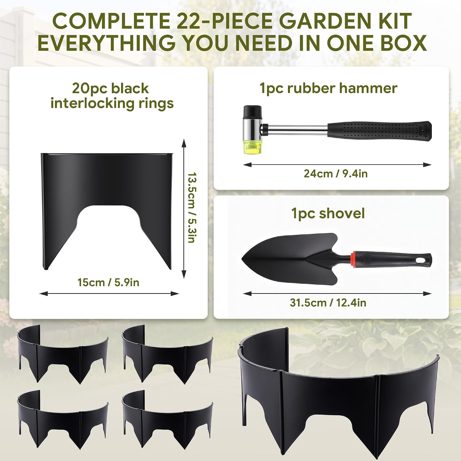 20PCS Hillside Planters for Slopes with Shovel & Rubber Hammer