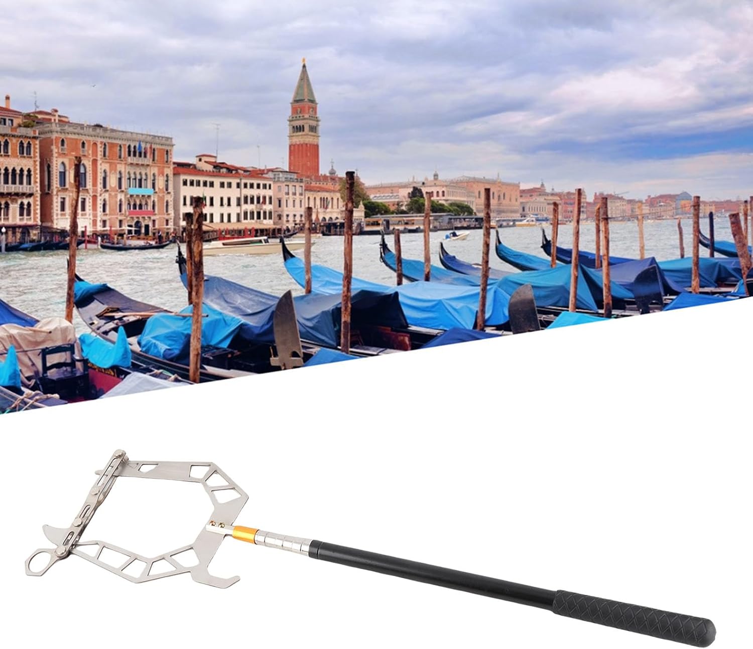 U-Type Boat Hook Threader, Multi-Purpose Telescope Dock Hook, Ship Docking Equipment Tool Kit for Easy Mooring, Made with Durable Materials, Flexible and Efficient for Various Watercraft Applications