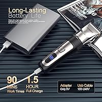 Vista 4 de Cortadora de pelo para hombres, recortadora de pelo recargable con LCD inalámbrica, recortadora de barba para hombres, kit de aseo para hombres