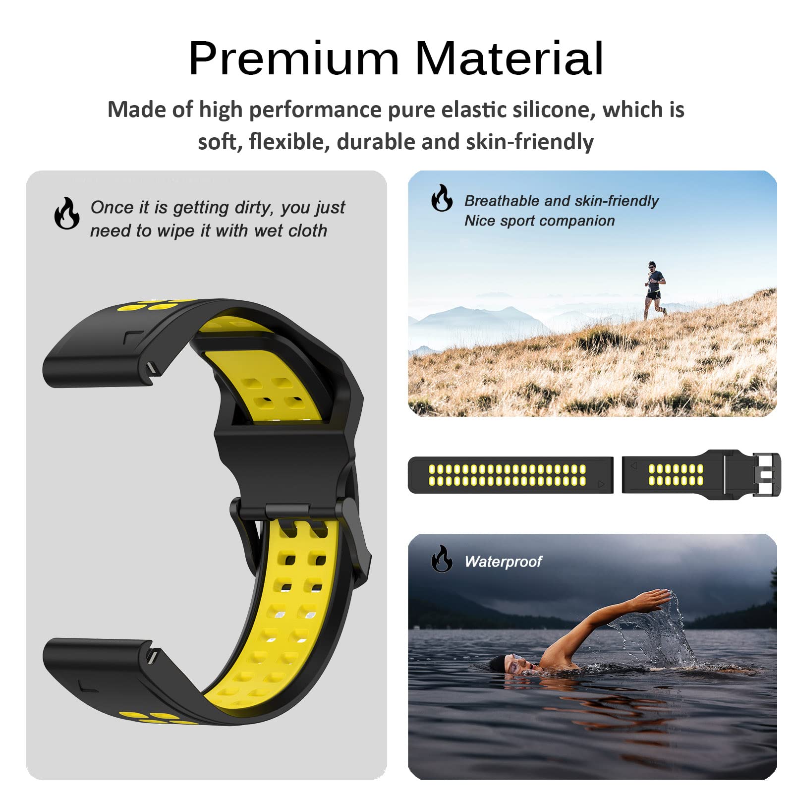 Miimall Cinturino in silicone da 20 mm, compatibile con
