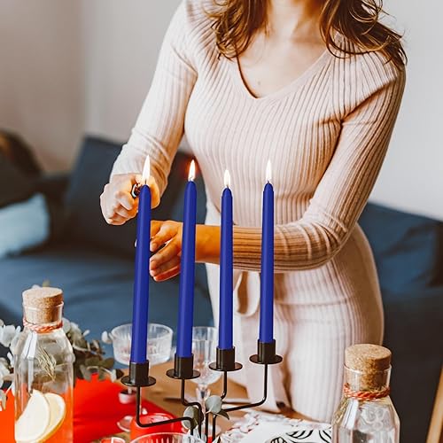 Miniatura 45 de Paquete de 4 velas cónicas naranjas de 10 pulgadas, sin goteo, sin humo y sin perfume, 8 horas de combustión, ideales para bodas, cenas y decoración