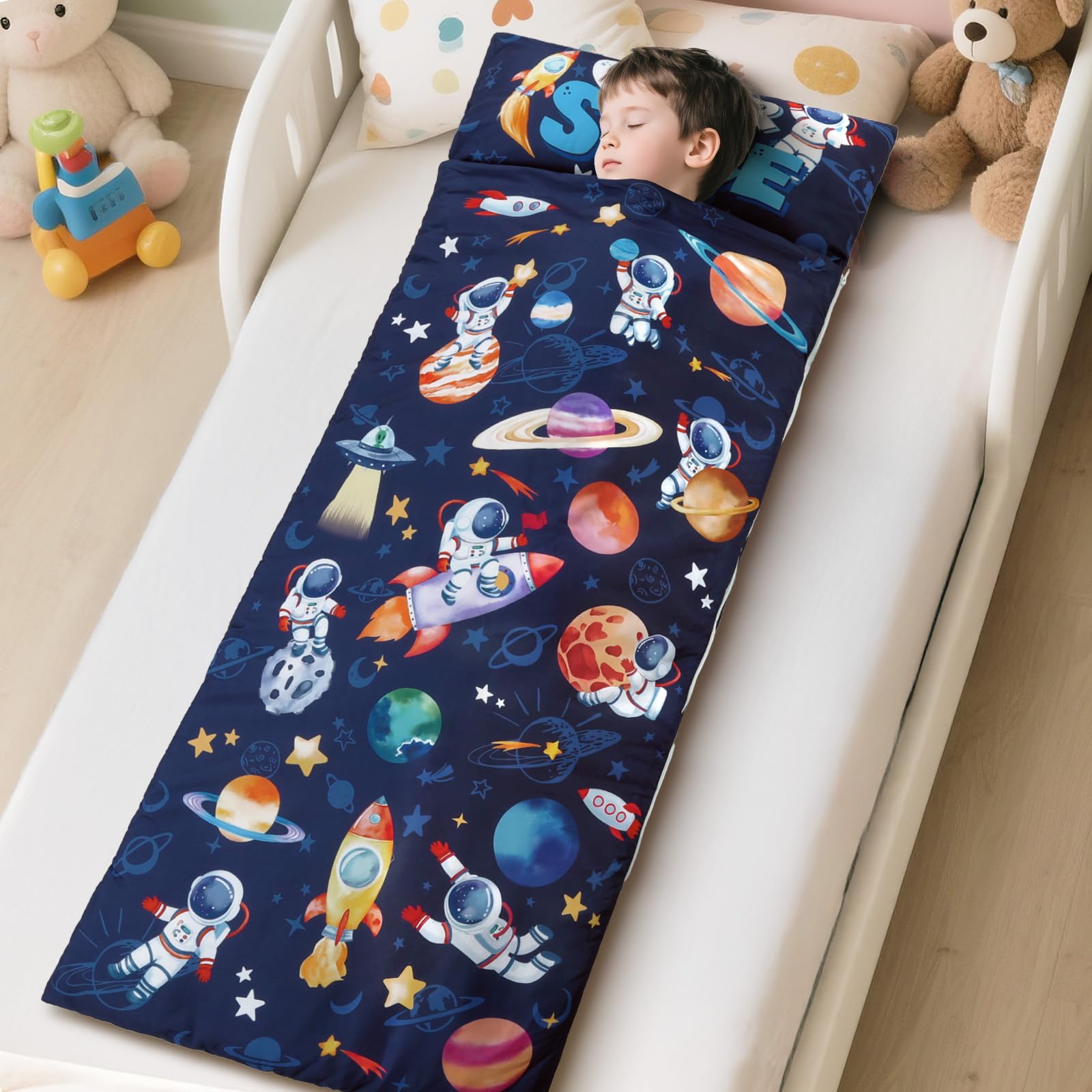 Decalsweet Sac De Couchage Chaud Pour Enfants – 170x70 Cm, Licorne Rose, Oreiller Amovible, Double Fermeture Éclair, Tapis De Sieste Pour Camping Et École