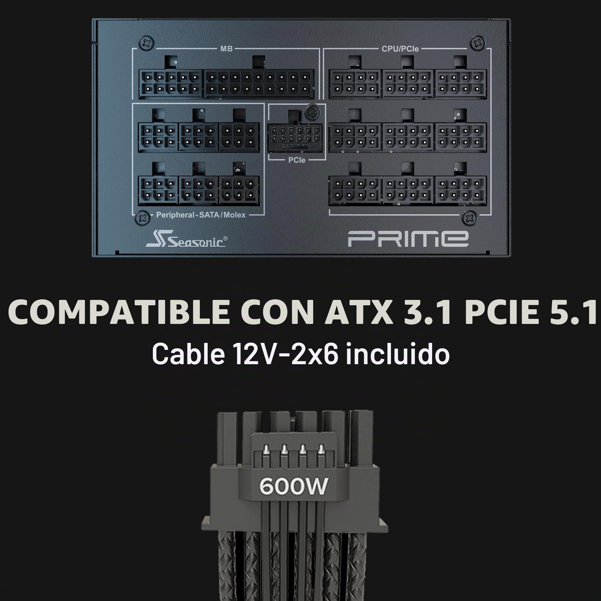 Fuente de Alimentación SeaSonic PRIME-TX-1300-ATX30 ATX 1300 W 125 W RoHS 80 Plus Platinum