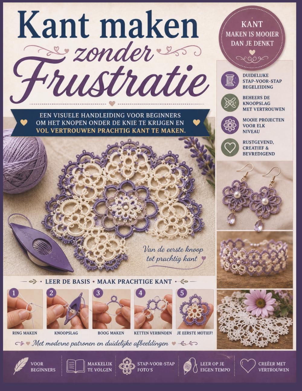 Kant maken zonder Frustratie: Een visuele handleiding voor beginners om het knopen onder de knie te krijgen en vol vertrouwen prachtig kant te maken