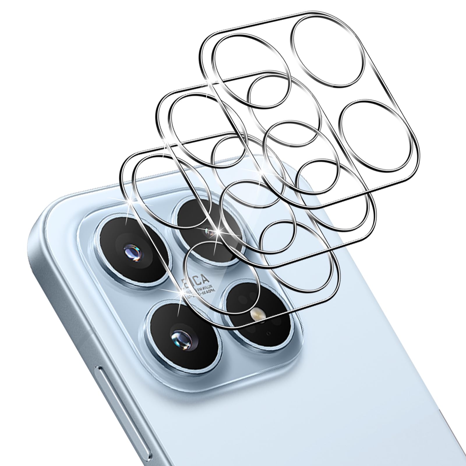QULLOO Ochrona aparatu do Xiaomi 17 do szkła pancernego, 3 sztuki folii ochronnej na aparat o twardości 9H, szkło ochronne HD, przezroczyste soczewki, folia odporna na zarysowania