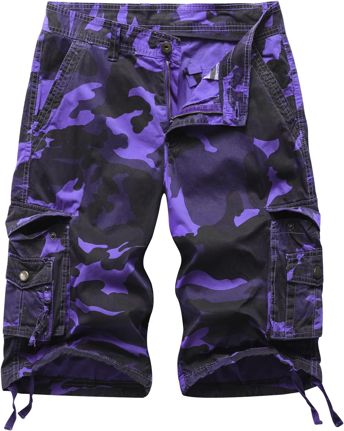 Mens Cargo Shorts Multi Pockets Twill Cotton Relaxed Fit Outdoor Camo Cargo Short for Men