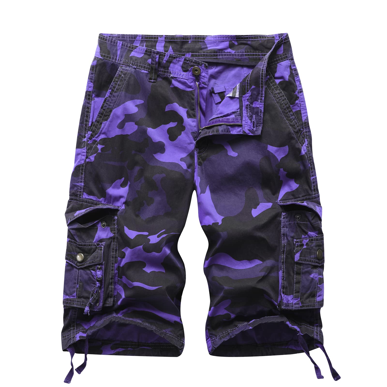 DGWZ Mens Cargo Shorts Multi Pockets Twill Cotton Relaxed Fit Outdoor Camo Cargo Short for Men