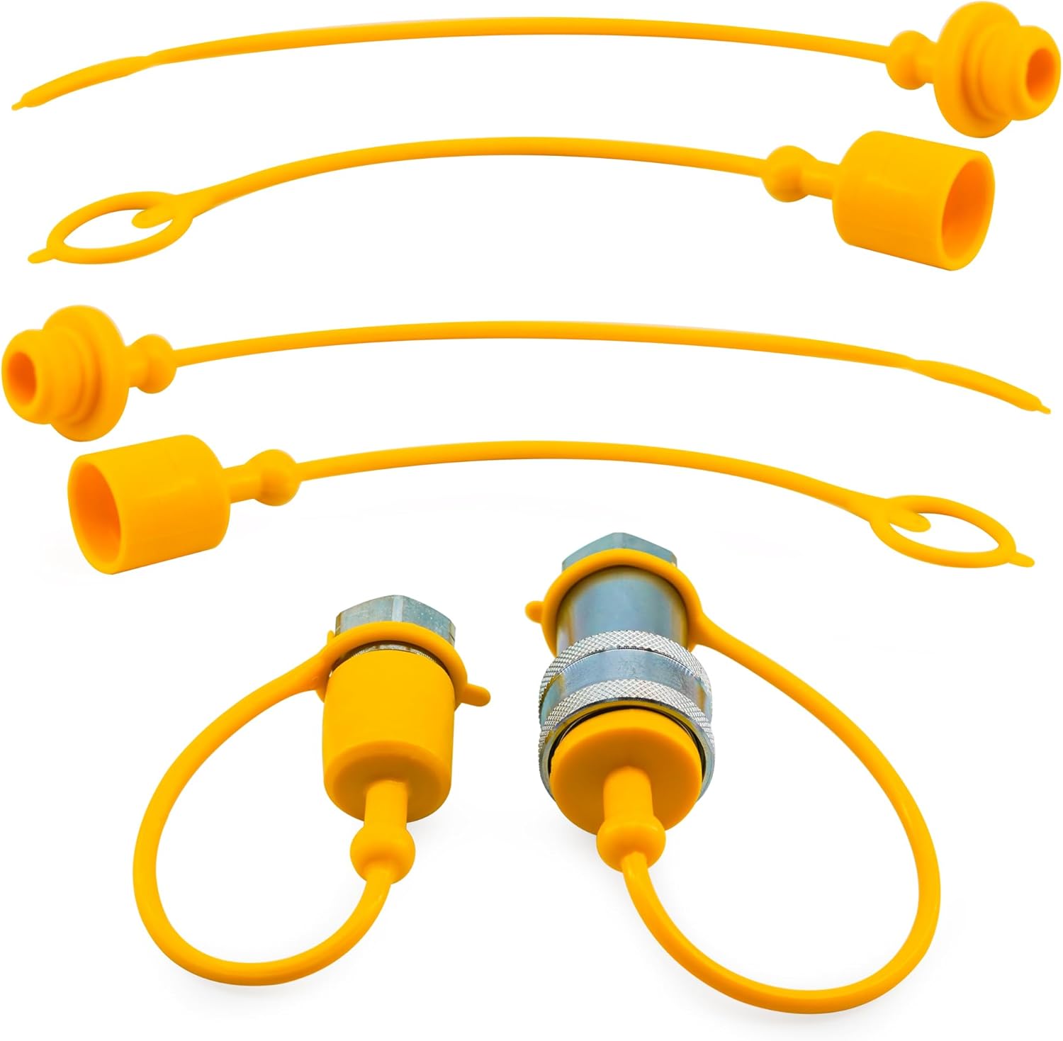 2sets 1/2 ISO A+ISO 5675 Hydraulic Coupler Male Dust Cap and Female Plug Cover,Hydraulic Quick