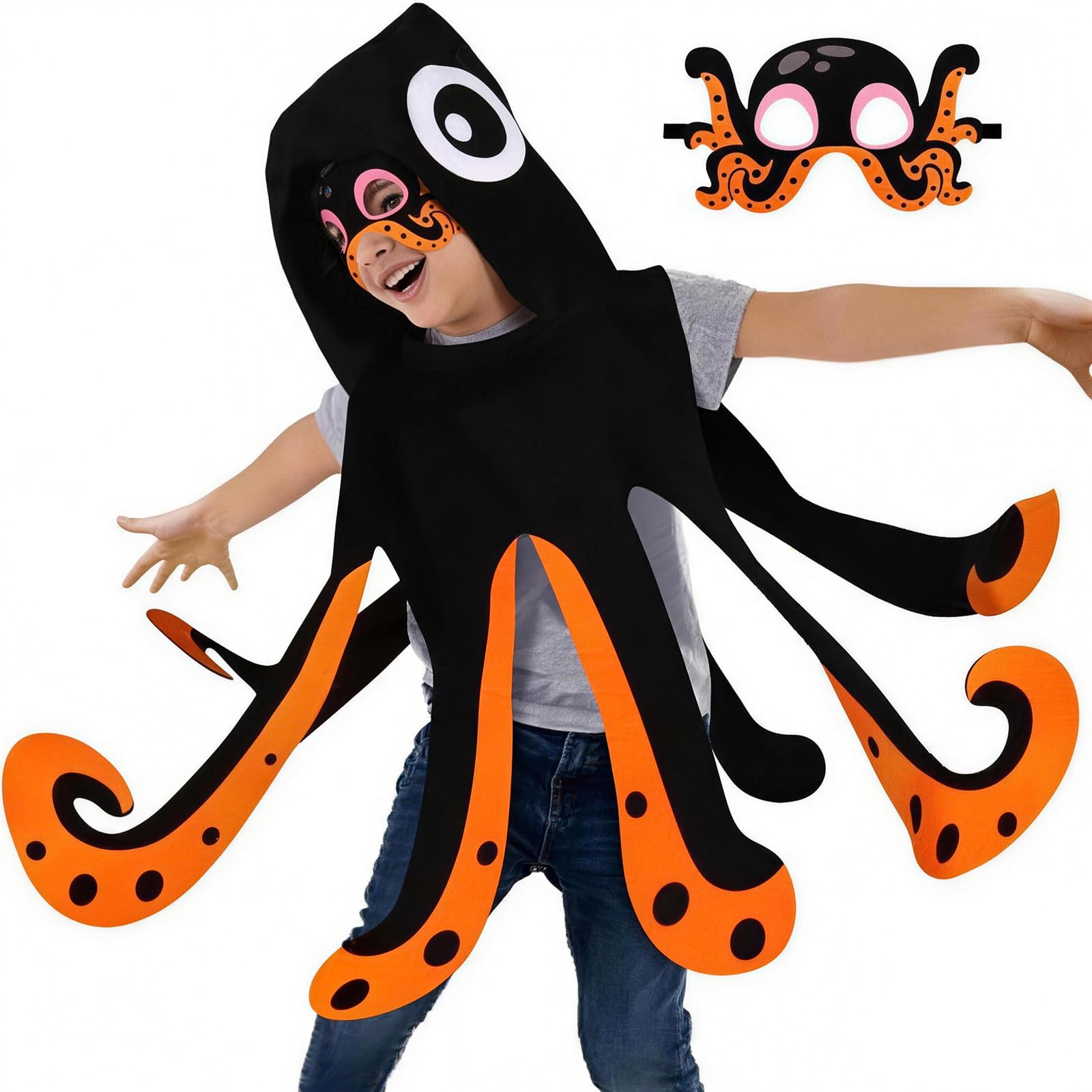 iROLEWIN Fish-Octopus-Costume for Kids Toddler Dress-up Clothes with Mask