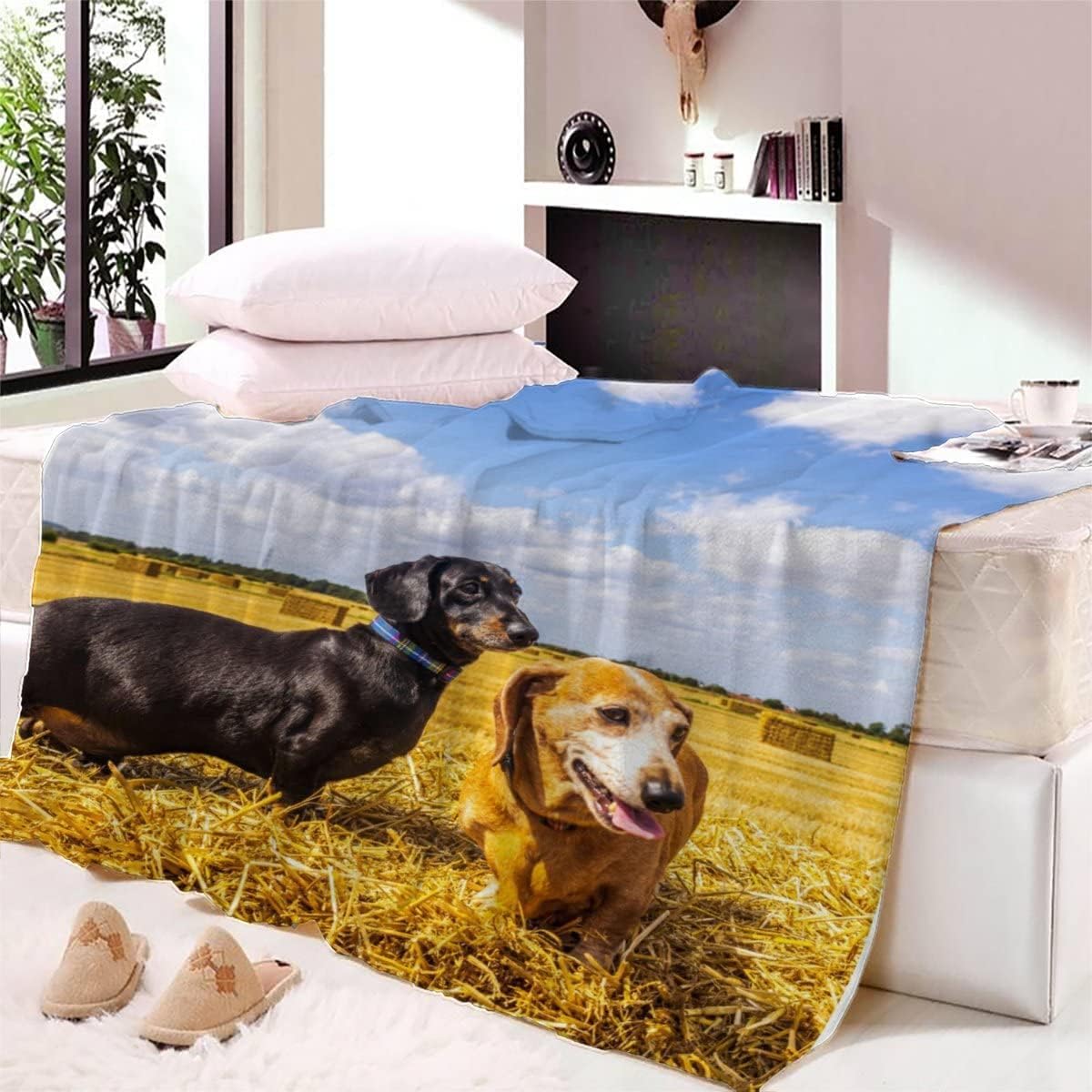 Manta Franela Grande Perro, 3D Blanket Perro Manta Polar Cosy Soft Calentitas y Ligeras Mantas para Sofa Cama para Adultos y Niños Dormitorio Mantas 200x200 cm w569