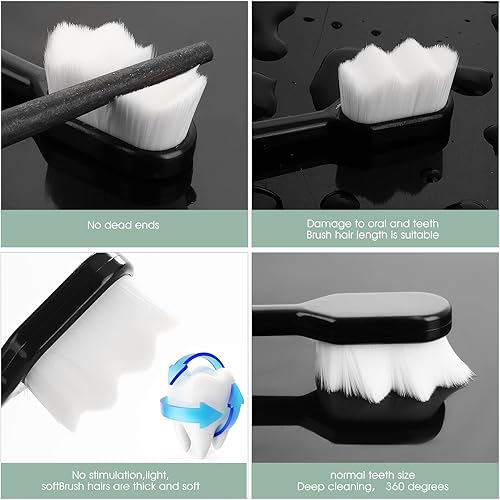 Miniatura 3 de 6 cepillos de dientes extra suaves micro nano cepillos de dientes con 10000 cerdas de fibra estéril sin dolor cepillo de dientes para encías