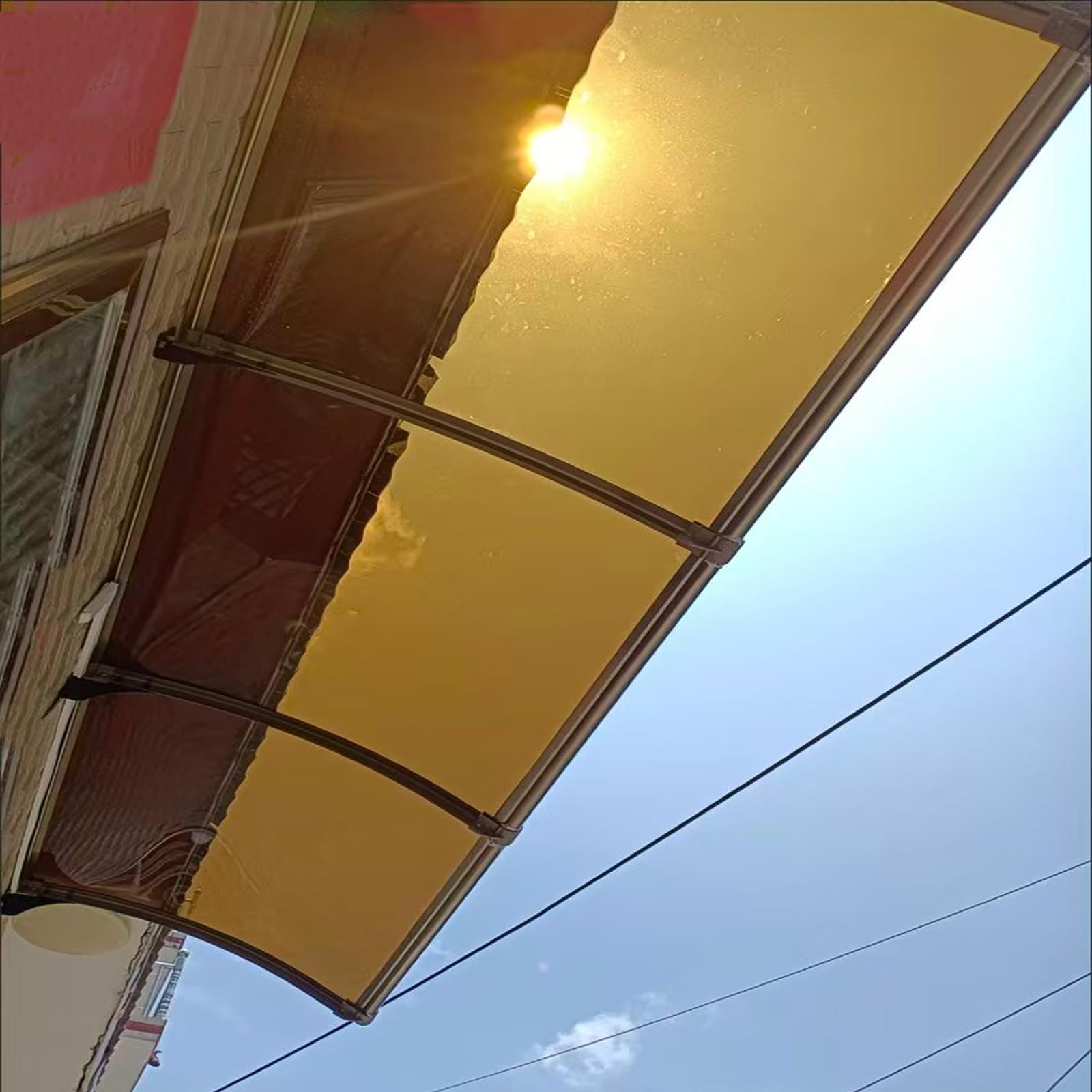 Auvent de porche et marquise en polycarbonate pour habitation contre UV
