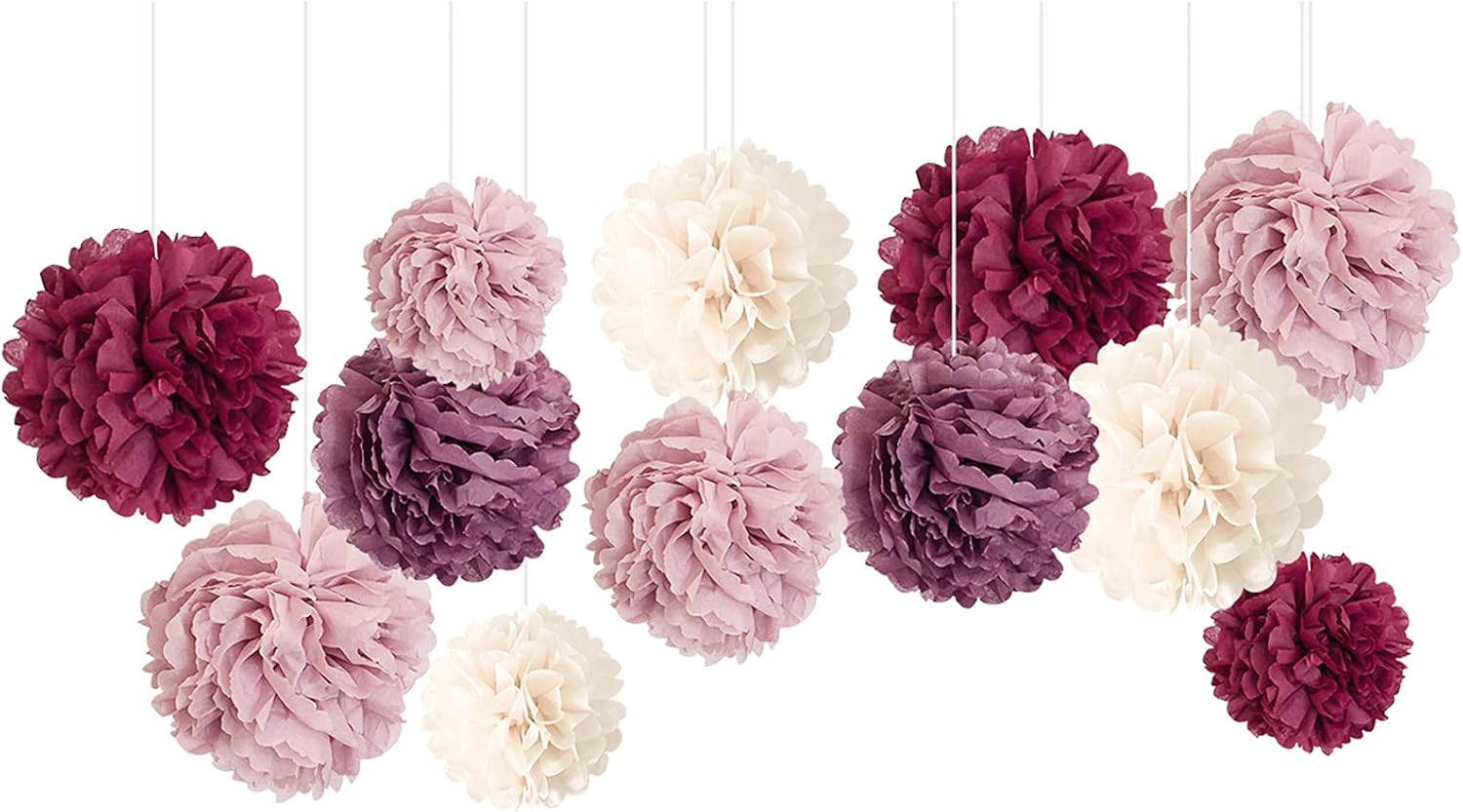 NICROHOME Wedding Decorations 12 PCS Champagne Ivory White Creamy Blush Tissue Paper Pom Poms for Birthday Graduation Décor Baby Shower Bridal Shower Prom Festival Decorations Party Backdrop Decor : Home & Kitchen