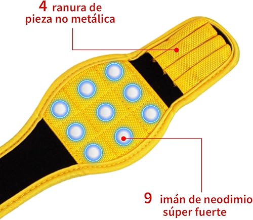 Miniatura 3 de Pulsera magnética con imanes superfuertes para tornillos, clavos, brocas. Diseño único de soporte de muñeca genial y práctico regalo para padres,