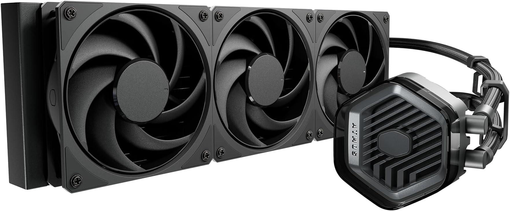 360 Atmos Stealth Performance-Driven Close-Loop AIO Liquid Cooler, R9|Ultra 9, Dual Chamber Pump, 360 Radiator, Mobius PWM Fans, AMD Ryzen AM5|4, Intel LGA 1851|1700 Platform