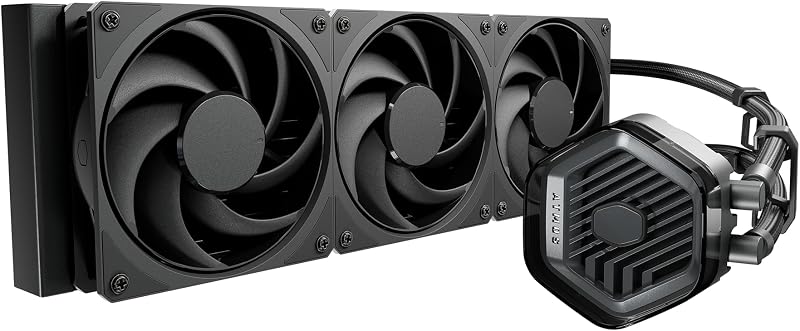 Enfriador líquido de CPU Atmos Stealth 360 AIO, ventiladores Mobius | Enfriador compatible con AMD AM5/AM4 e Intel LGA1851/1700, 360 mm, bomba de doble cámara, 3 ventiladores PWM de bajo ruido, fácil instalación