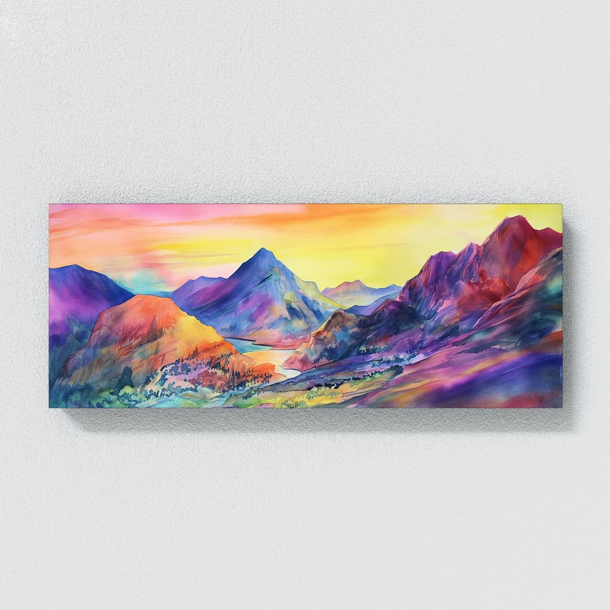 Amazon.com: Sense Canvas Sunrise Vivid Watercolor 209 Canvas Art