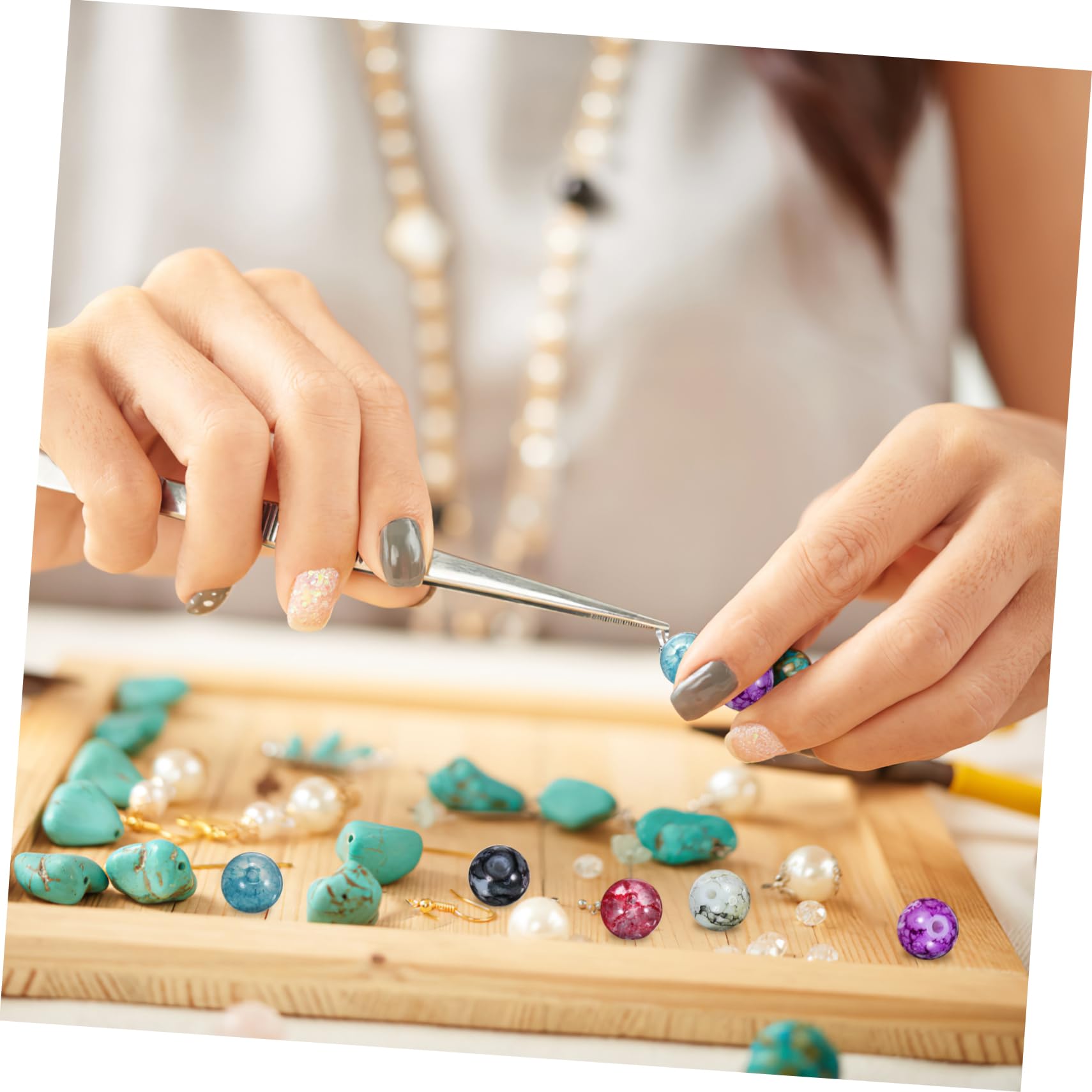 5 Set Perline Rotonde Colorate Con Corda Elastica Da Perline Per Bigiotteria Bracciali E Collane Fai Da Te Per Creazioni Artigianali E Regali Creativi 200 Pezzi*5